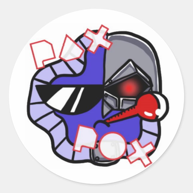 Sticker Rond Pax Pox Cyborg (Devant)