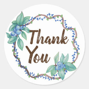 Sticker Rond Pays Blueberry Wreath Merci