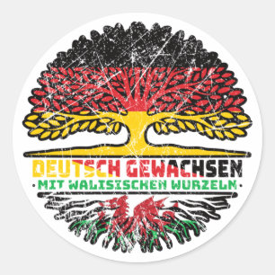 Sticker Rond Pays de Galles Pays de Galles Deutsch Deutschland
