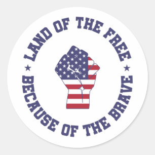 Sticker Rond Pays du drapeau américain libre Patriotique
