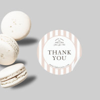 Pays Français Rose rayé Boulangerie Logo Merci