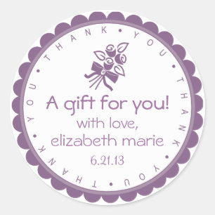 Sticker Rond Pays Mauve Rose-Merci