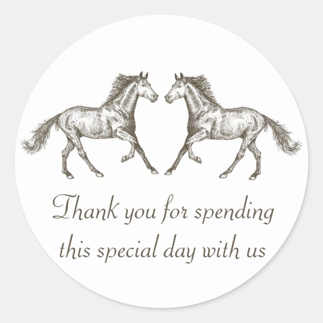 Sticker Rond Pays occidental de cheval en bois Rustique mariage (Devant)