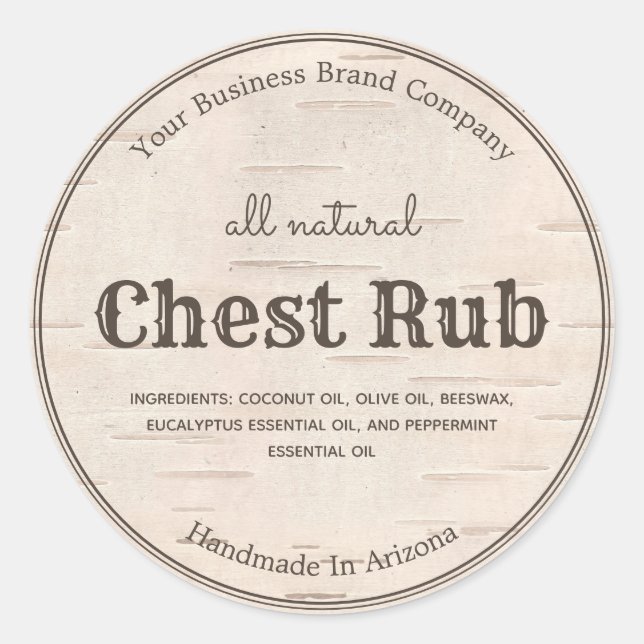 Sticker Rond Pays Occidental Style Eucalyptus Salve Ointent (Devant)