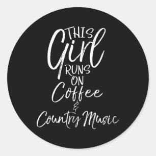 Sticker Rond Pays Qui Fonctionne Sur Café Musique Country