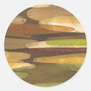 Sticker Rond Paysage Abstrait de ton terrestre