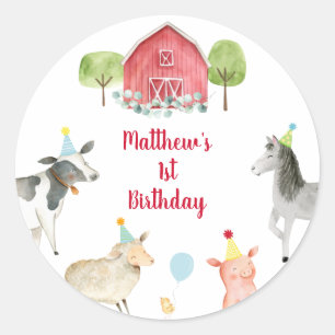Sticker Rond Paysage agricole Anniversaire de Barnyard