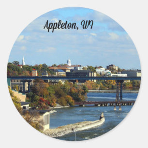 Sticker Rond paysage d'Appleton, Wisconsin