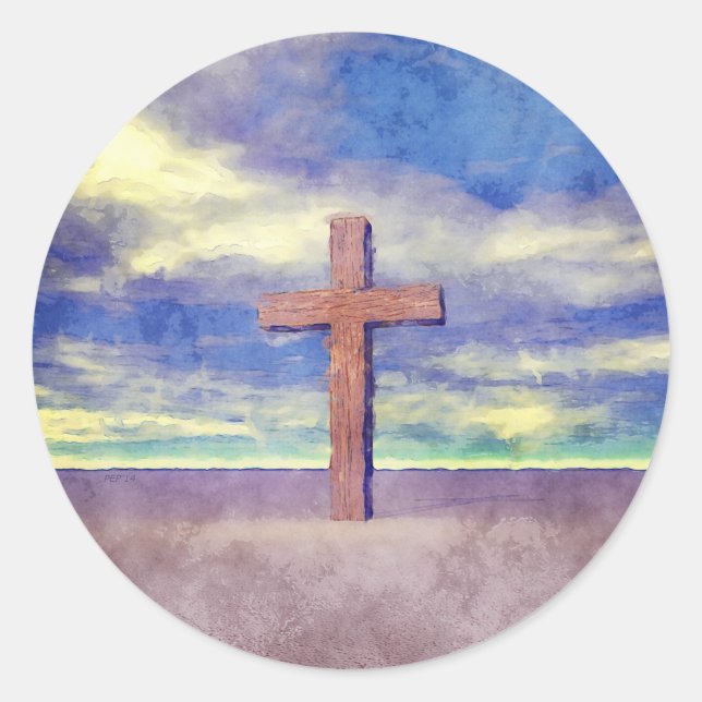 Sticker Rond Paysage de Christian Cross (Devant)