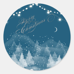 Sticker Rond Paysage d'hiver Neige