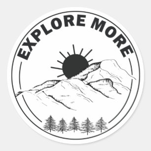 Sticker Rond Paysage extérieur circulaire Abstrait avec pins