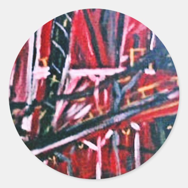 STICKER ROND PAYSAGE URBAIN DÉDAIGNÉ (Devant)