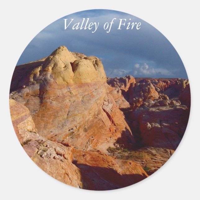 Sticker Rond Paysages du désert américain : Vallée du feu (Devant)