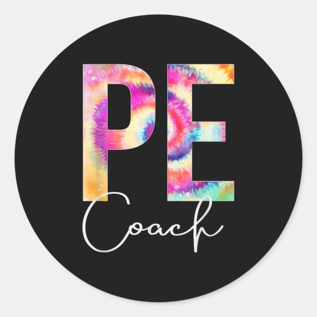 Sticker Rond Pe Coach Tie Dye Back To School Women Appreciation (Devant)