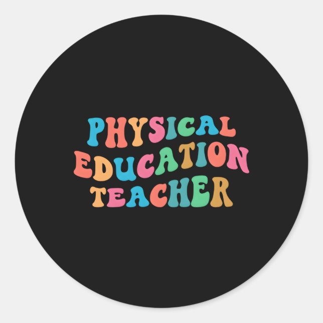 Sticker Rond Pe Enseignant en éducation physique Groove (Devant)