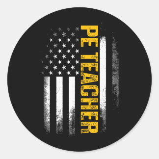 Sticker Rond Pe Physical Education Teacher Flag Gifts Men Women