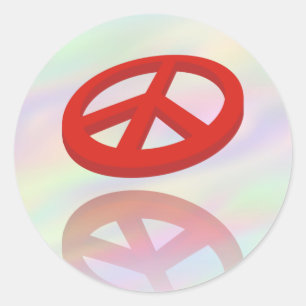 Sticker Rond Peace 3D / reflexion lumière colorée