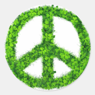 Sticker rond Peace and Luck