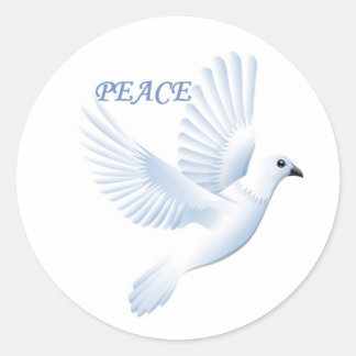 STICKER ROND PEACE DOVE