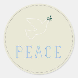 Sticker Rond Peace Dove Noël Noël Noël Noël Noël Noël Fête Étiq