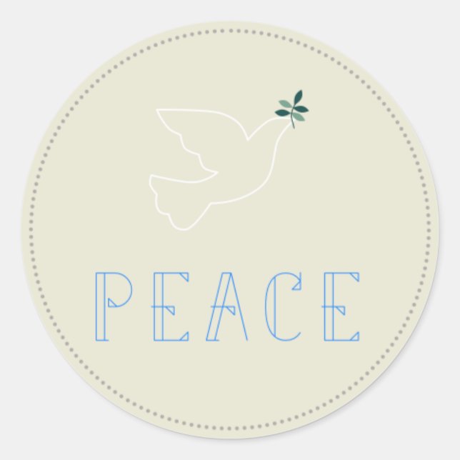 Sticker Rond Peace Dove Noël Noël Noël Noël Noël Noël Fête Étiq (Devant)