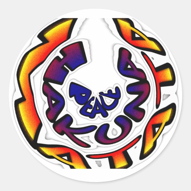 Sticker Rond "Peace Hakuna Matata" (Devant)