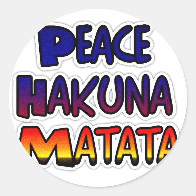 Sticker Rond Peace Hakuna Matata Gradient Art (Devant)