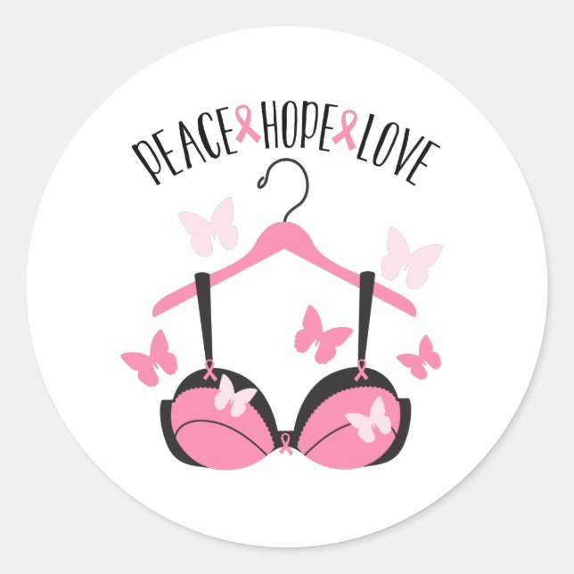 Sticker Rond Peace Hope Love (Devant)