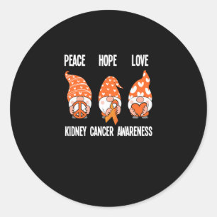 Sticker Rond Peace Hope Love Gnomes Conscience du cancer du rei