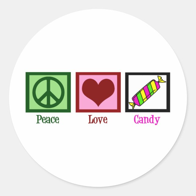 Sticker Rond Peace Love (Devant)
