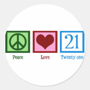 Sticker Rond Peace Love 21