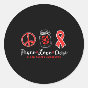 Sticker Rond peace love guérison cancer du sang conscience avec
