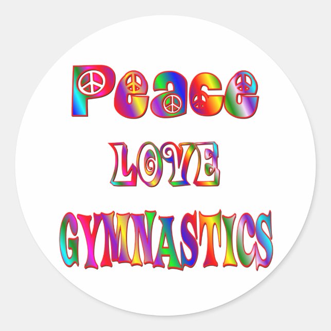 Sticker Rond Peace Love Gymnastique (Devant)
