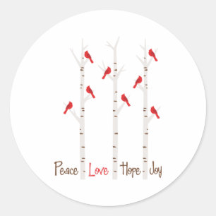 Sticker Rond Peace Love Hope Joy