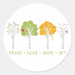 Sticker Rond Peace Love Hope Joy