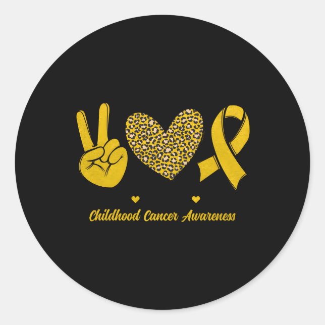 Sticker Rond Peace Love Hope Mois de sensibilisation au cancer  (Devant)