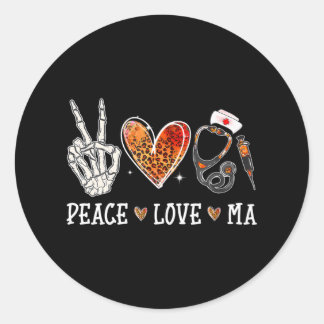Sticker Rond Peace Love MA Nurselife Assistant Médicale