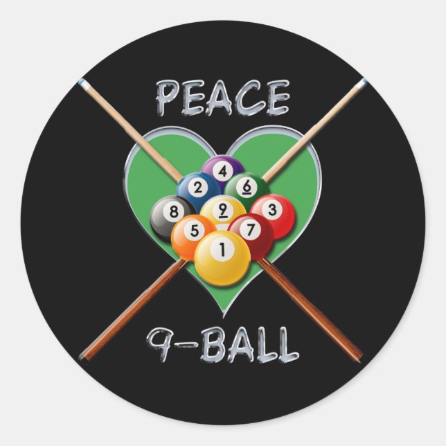 STICKER ROND PEACE LOVE NEINE BALL (Devant)