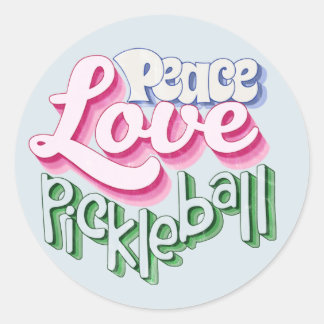 Sticker Rond Peace Love Pickleball