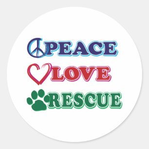 Sticker Rond Peace Love Secourt