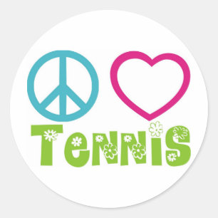 Sticker Rond Peace Love Tennis