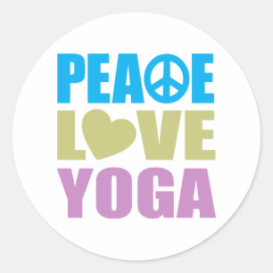 Sticker Rond Peace Love Yoga