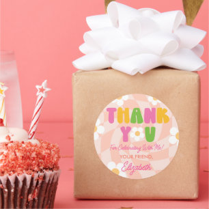 Sticker Rond Peace Out Chiffres simples Filles 10e anniversaire