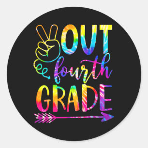 Sticker Rond Peace Out Fourth 4th Grade Happy Last Day Of