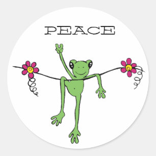 Sticker Rond PeaceFroggy, PAIX