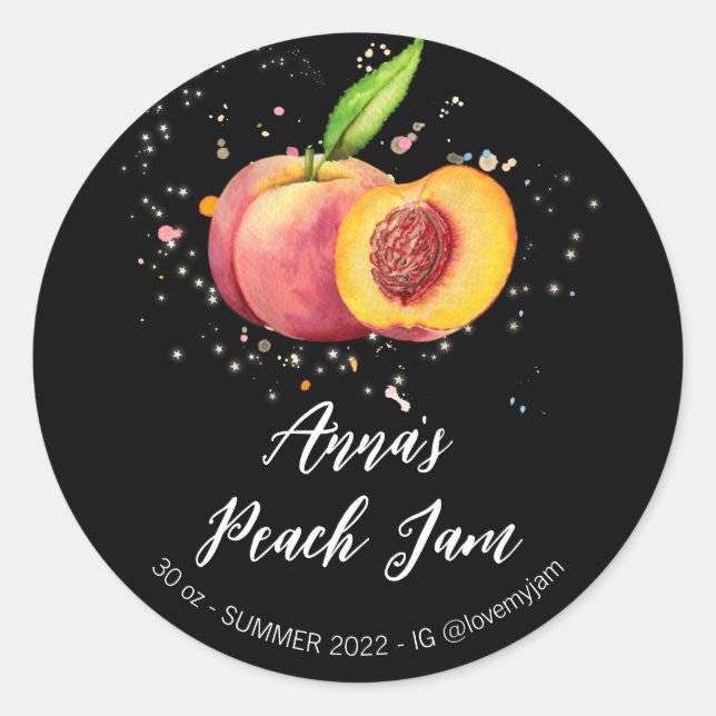 Sticker Rond *~* Peach AP30 Congélations de confiture maison (Devant)