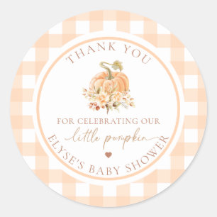 Sticker Rond Peach En vichy Chute Notre Petit Merci Citrouille