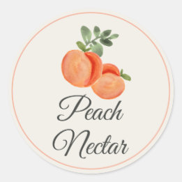 Sticker Rond Peach Nectar Mimosa Bar Bottle