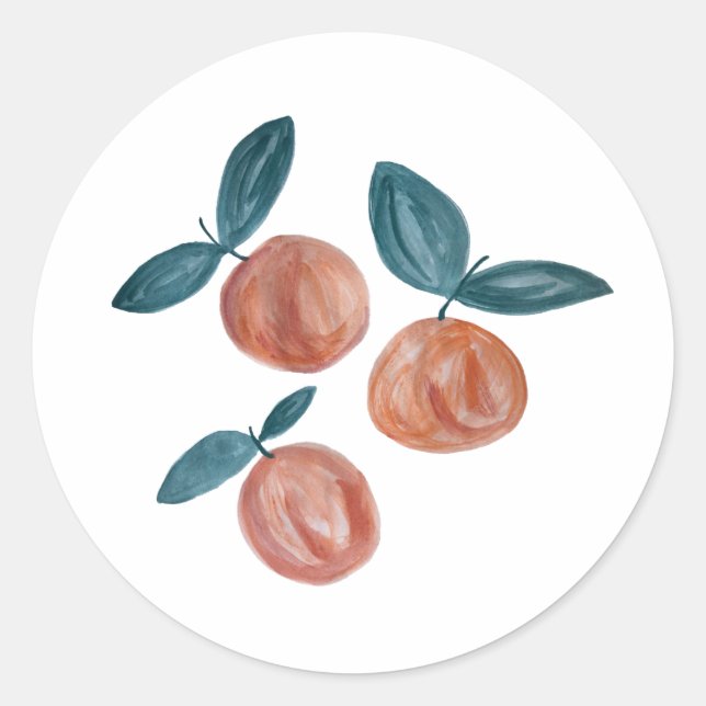 Sticker Rond Peach Painting Anniversaire Fête de Fille (Devant)