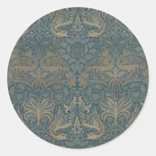 Sticker Rond Peacock et Dragon par William Morris